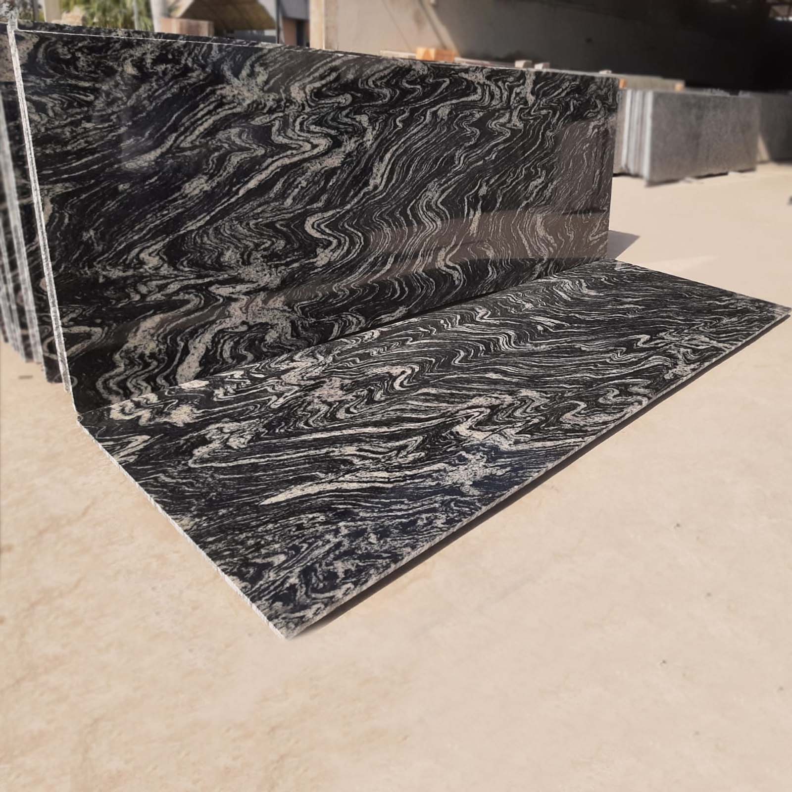 Zebra blak granite cutterslabs