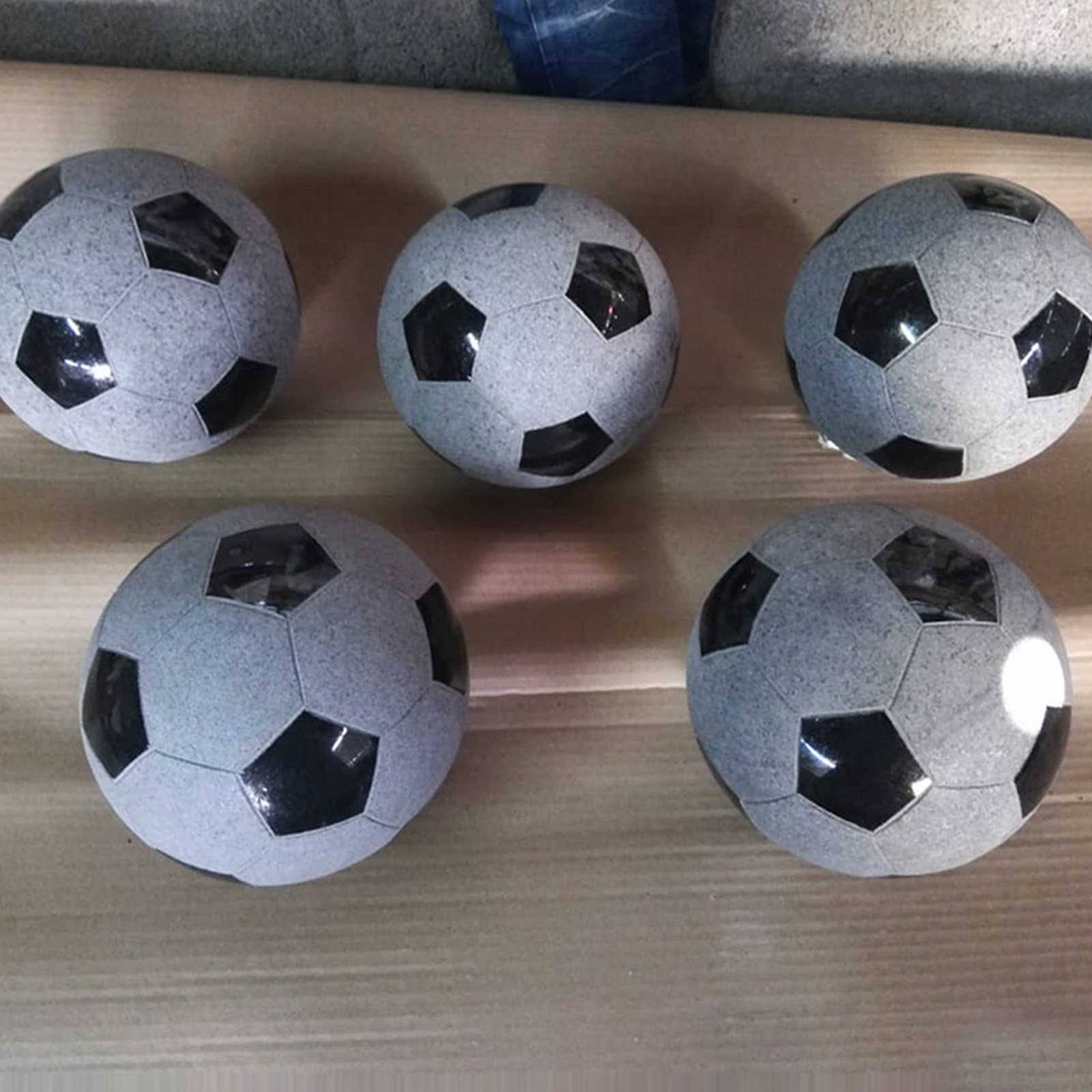 Absolute black granite footballs