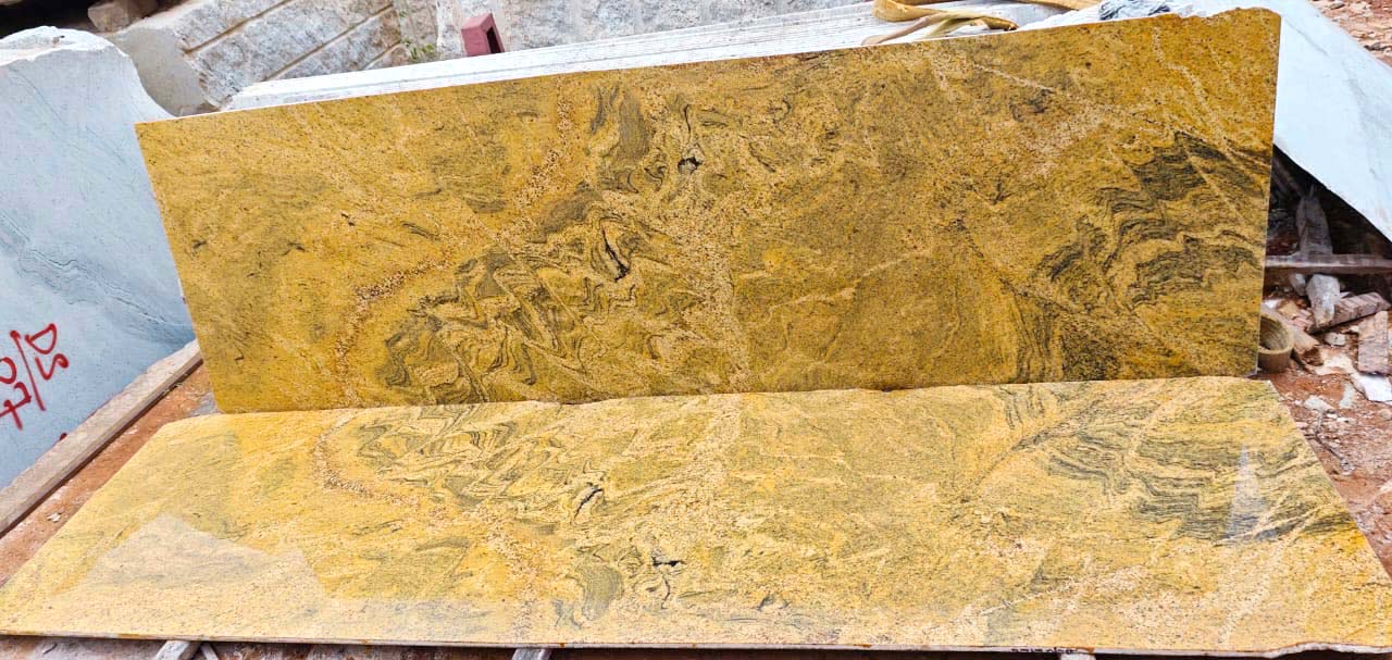 Golden oak granite cutterslabs