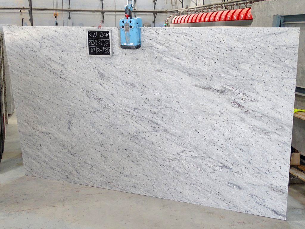 River white granite slab