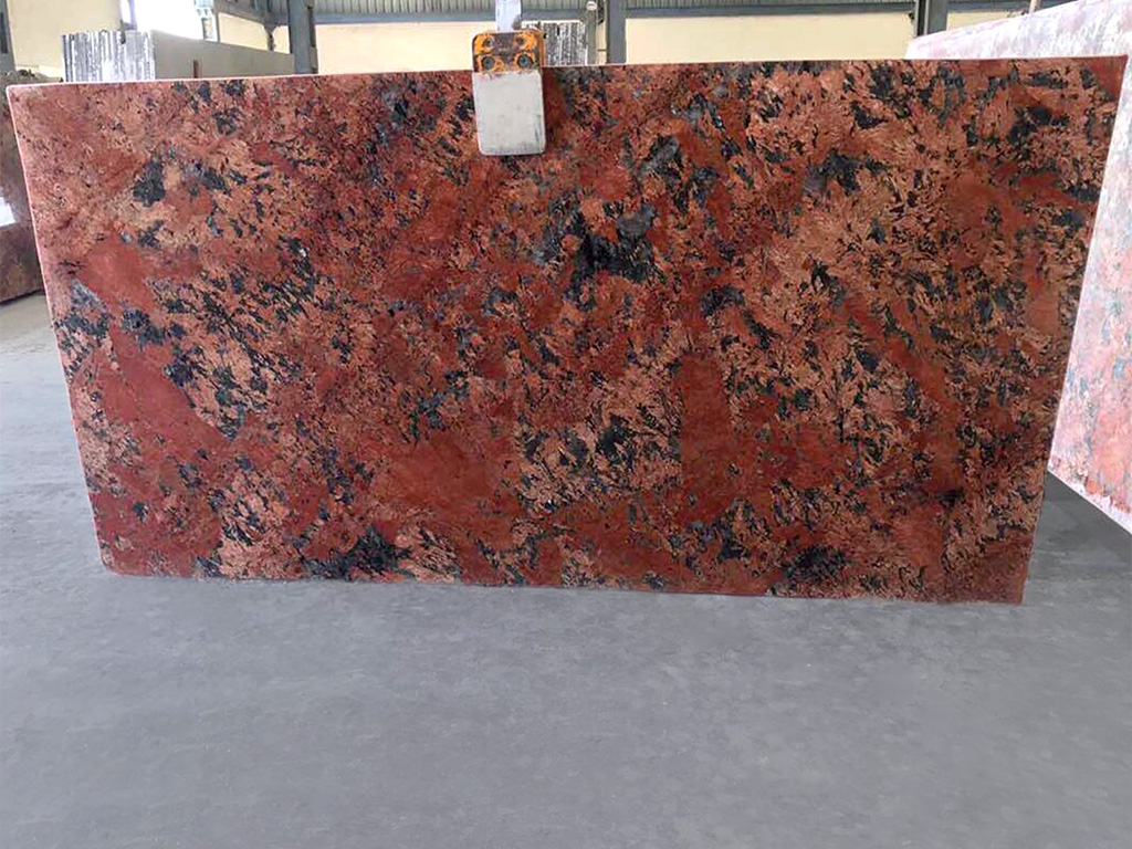 Alaska red granite gangsaw slab