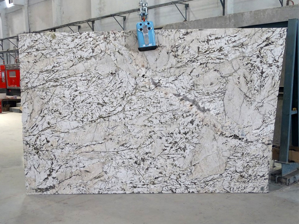 Bianco white granite gangsaw slab
